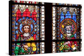 France, Alsace, Strasbourg, Strasbourg Cathedral, Stained Glass Window, Swabian Philip and Henry V-Samuel Magal-Stretched Canvas