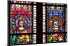 France, Alsace, Strasbourg, Strasbourg Cathedral, Stained Glass Window, Swabian Philip and Henry V-Samuel Magal-Mounted Photographic Print