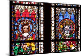 France, Alsace, Strasbourg, Strasbourg Cathedral, Stained Glass Window, Swabian Philip and Henry V-Samuel Magal-Mounted Photographic Print