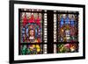 France, Alsace, Strasbourg, Strasbourg Cathedral, Stained Glass Window, Swabian Philip and Henry V-Samuel Magal-Framed Photographic Print