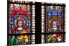 France, Alsace, Strasbourg, Strasbourg Cathedral, Stained Glass Window, Swabian Philip and Henry V-Samuel Magal-Mounted Photographic Print