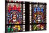 France, Alsace, Strasbourg, Strasbourg Cathedral, Stained Glass Window, Swabian Philip and Henry V-Samuel Magal-Mounted Photographic Print