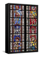 France, Alsace, Strasbourg, Strasbourg Cathedral, Stained Glass Window, Theban Legion Warriors.-Samuel Magal-Framed Stretched Canvas
