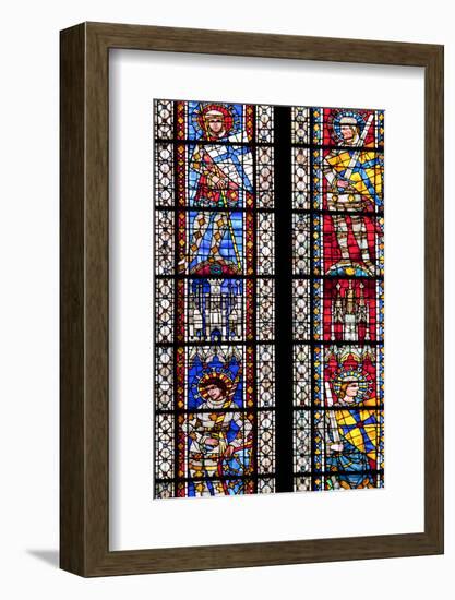 France, Alsace, Strasbourg, Strasbourg Cathedral, Stained Glass Window, Theban Legion Warriors.-Samuel Magal-Framed Photographic Print