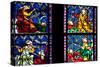 France, Alsace, Strasbourg, Strasbourg Cathedral, Stained Glass Window, Vices Overcome by Virtues-Samuel Magal-Stretched Canvas