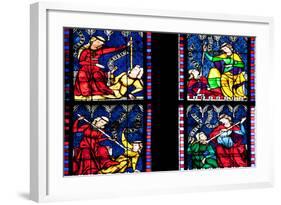 France, Alsace, Strasbourg, Strasbourg Cathedral, Stained Glass Window, Vices Overcome by Virtues-Samuel Magal-Framed Photographic Print