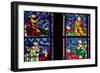 France, Alsace, Strasbourg, Strasbourg Cathedral, Stained Glass Window, Vices Overcome by Virtues-Samuel Magal-Framed Photographic Print