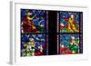 France, Alsace, Strasbourg, Strasbourg Cathedral, Stained Glass Window, Vices Overcome by Virtues-Samuel Magal-Framed Photographic Print