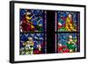 France, Alsace, Strasbourg, Strasbourg Cathedral, Stained Glass Window, Vices Overcome by Virtues-Samuel Magal-Framed Photographic Print