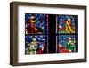 France, Alsace, Strasbourg, Strasbourg Cathedral, Stained Glass Window, Vices Overcome by Virtues-Samuel Magal-Framed Photographic Print