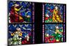 France, Alsace, Strasbourg, Strasbourg Cathedral, Stained Glass Window, Vices Overcome by Virtues-Samuel Magal-Mounted Photographic Print