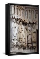France, Amiens Cathedral, West Facade, Portal of St. Firmn, Jamb Statues-Samuel Magal-Framed Stretched Canvas