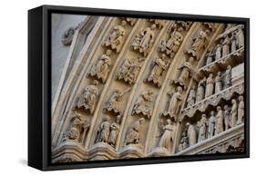 France, Amiens Cathedral (World Heritage Site), South Transept, Portal of the Golden Virgin-Samuel Magal-Framed Stretched Canvas