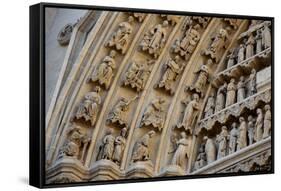 France, Amiens Cathedral (World Heritage Site), South Transept, Portal of the Golden Virgin-Samuel Magal-Framed Stretched Canvas