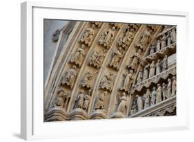 France, Amiens Cathedral (World Heritage Site), South Transept, Portal of the Golden Virgin-Samuel Magal-Framed Photographic Print