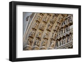 France, Amiens Cathedral (World Heritage Site), South Transept, Portal of the Golden Virgin-Samuel Magal-Framed Photographic Print