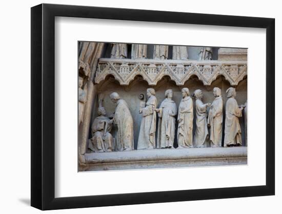 France, Amiens Cathedral (World Heritage Site), South Transept, Portal of the Golden Virgin-Samuel Magal-Framed Photographic Print