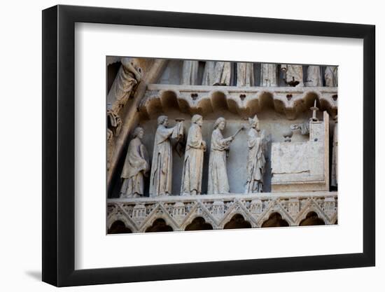 France, Amiens Cathedral (World Heritage Site), South Transept, Portal of the Golden Virgin-Samuel Magal-Framed Photographic Print