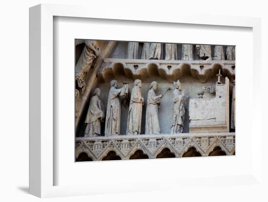 France, Amiens Cathedral (World Heritage Site), South Transept, Portal of the Golden Virgin-Samuel Magal-Framed Photographic Print