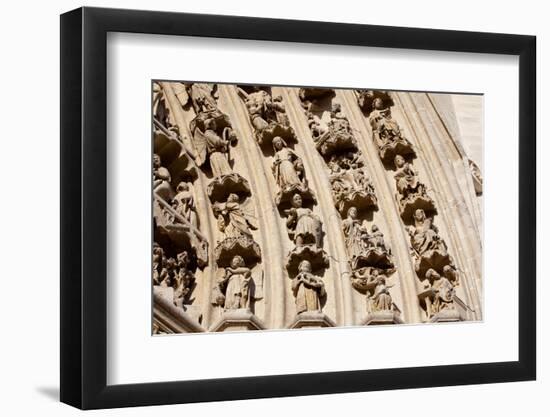 France, Amiens Cathedral (World Heritage Site), South Transept, Portal of the Golden Virgin-Samuel Magal-Framed Photographic Print