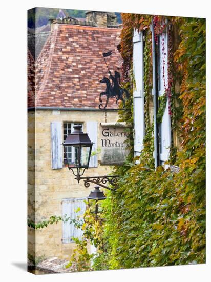 France, Aquitaine Region, Dordogne Department, Sarlat-La-Caneda, Rue Montaigne-Walter Bibikow-Stretched Canvas