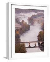 France, Aquitaine Region, Dordogne, Domme, Dordogne River Valley in Fog from the Belvedere De La Ba-Walter Bibikow-Framed Photographic Print