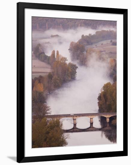 France, Aquitaine Region, Dordogne, Domme, Dordogne River Valley in Fog from the Belvedere De La Ba-Walter Bibikow-Framed Photographic Print