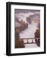 France, Aquitaine Region, Dordogne, Domme, Dordogne River Valley in Fog from the Belvedere De La Ba-Walter Bibikow-Framed Photographic Print