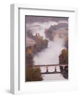 France, Aquitaine Region, Dordogne, Domme, Dordogne River Valley in Fog from the Belvedere De La Ba-Walter Bibikow-Framed Photographic Print