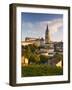 France, Aquitaine Region, Gironde Department, St-Emilion, Wine Town, Town View with Eglise Monolith-Walter Bibikow-Framed Photographic Print