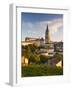 France, Aquitaine Region, Gironde Department, St-Emilion, Wine Town, Town View with Eglise Monolith-Walter Bibikow-Framed Photographic Print