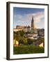 France, Aquitaine Region, Gironde Department, St-Emilion, Wine Town, Town View with Eglise Monolith-Walter Bibikow-Framed Photographic Print