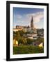 France, Aquitaine Region, Gironde Department, St-Emilion, Wine Town, Town View with Eglise Monolith-Walter Bibikow-Framed Photographic Print