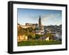 France, Aquitaine Region, Gironde Department, St-Emilion, Wine Town, Town View with Eglise Monolith-Walter Bibikow-Framed Photographic Print