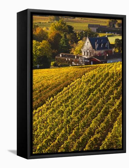 France, Aquitaine Region, Gironde Department, St-Emilion, Wine Town, Unesco-Listed Vineyards-Walter Bibikow-Framed Stretched Canvas
