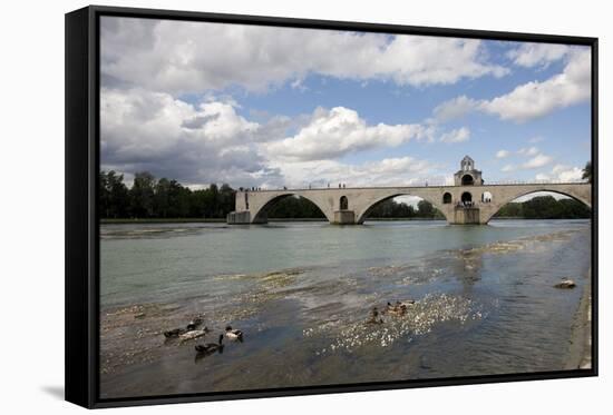 France, Avignon, Pont St Benezet-null-Framed Stretched Canvas