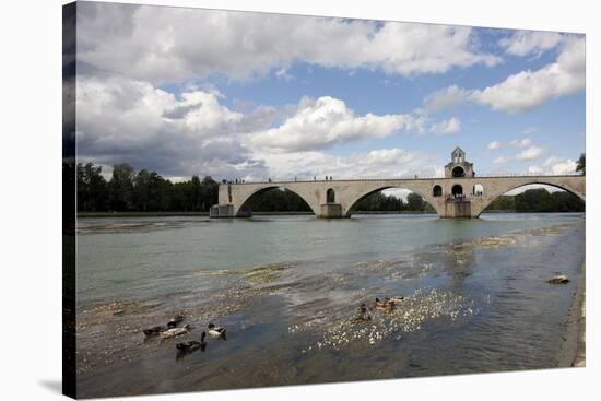 France, Avignon, Pont St Benezet-null-Stretched Canvas