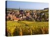 France, Bas-Rhin, Alsace Region, Alasatian Wine Route, Blienschwiller, Town Overview from Vineyards-Walter Bibikow-Stretched Canvas