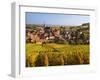 France, Bas-Rhin, Alsace Region, Alasatian Wine Route, Blienschwiller, Town Overview from Vineyards-Walter Bibikow-Framed Photographic Print