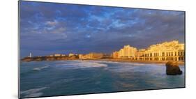 France, Biarritz, Pyrenees-Atlantique, Panorama of Grand Plage at Sunset-Shaun Egan-Mounted Photographic Print