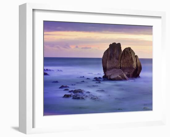 France, Biarritz, Pyrenees-Atlantique, Seascape and Rock Formation-Shaun Egan-Framed Photographic Print