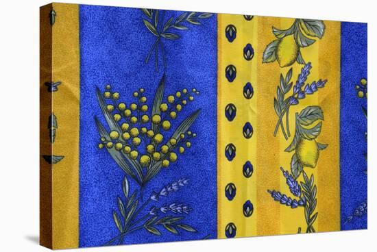 France, Bouches-Du-Rhone. Aix-En-Provence. Textiles at Market-Kevin Oke-Stretched Canvas