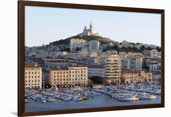 France, Bouches Du Rhone, Marseille. View Overlooking Vieux Port-Kevin Oke-Framed Photographic Print