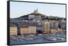 France, Bouches Du Rhone, Marseille. View Overlooking Vieux Port-Kevin Oke-Framed Stretched Canvas