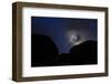 France, Brittany, C™tes-D'Armor, C™te De Granite Rose, Ploumanac'H, Granite Rock, Moon, Night-Andreas Keil-Framed Photographic Print