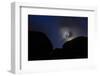 France, Brittany, C™tes-D'Armor, C™te De Granite Rose, Ploumanac'H, Granite Rock, Moon, Night-Andreas Keil-Framed Photographic Print