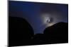 France, Brittany, C™tes-D'Armor, C™te De Granite Rose, Ploumanac'H, Granite Rock, Moon, Night-Andreas Keil-Mounted Photographic Print