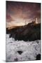 France, Brittany, Finistere, Saint-Mathieu. Lighthouse at Dawn-Walter Bibikow-Mounted Photographic Print