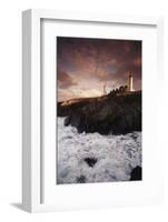 France, Brittany, Finistere, Saint-Mathieu. Lighthouse at Dawn-Walter Bibikow-Framed Photographic Print