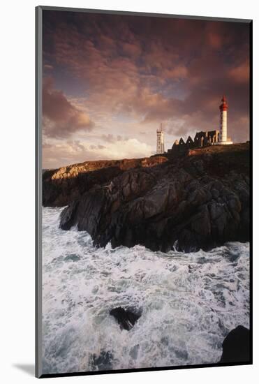 France, Brittany, Finistere, Saint-Mathieu. Lighthouse at Dawn-Walter Bibikow-Mounted Photographic Print